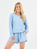 Mialur Boutique - Carly Shorts Set Loungewear - Blue Color