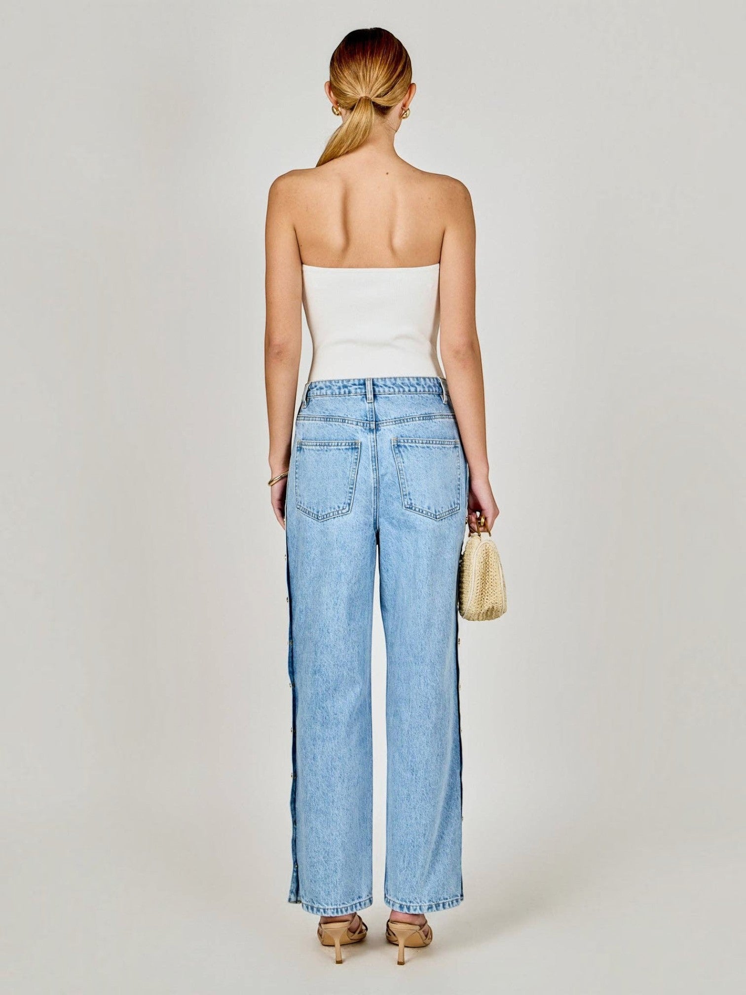 Mialur Boutique - The Monroe Button Jeans - Denim Color