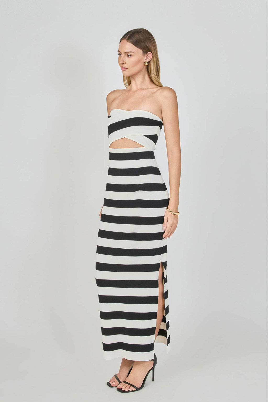 Monaco Stripe Cutout Maxi Dress