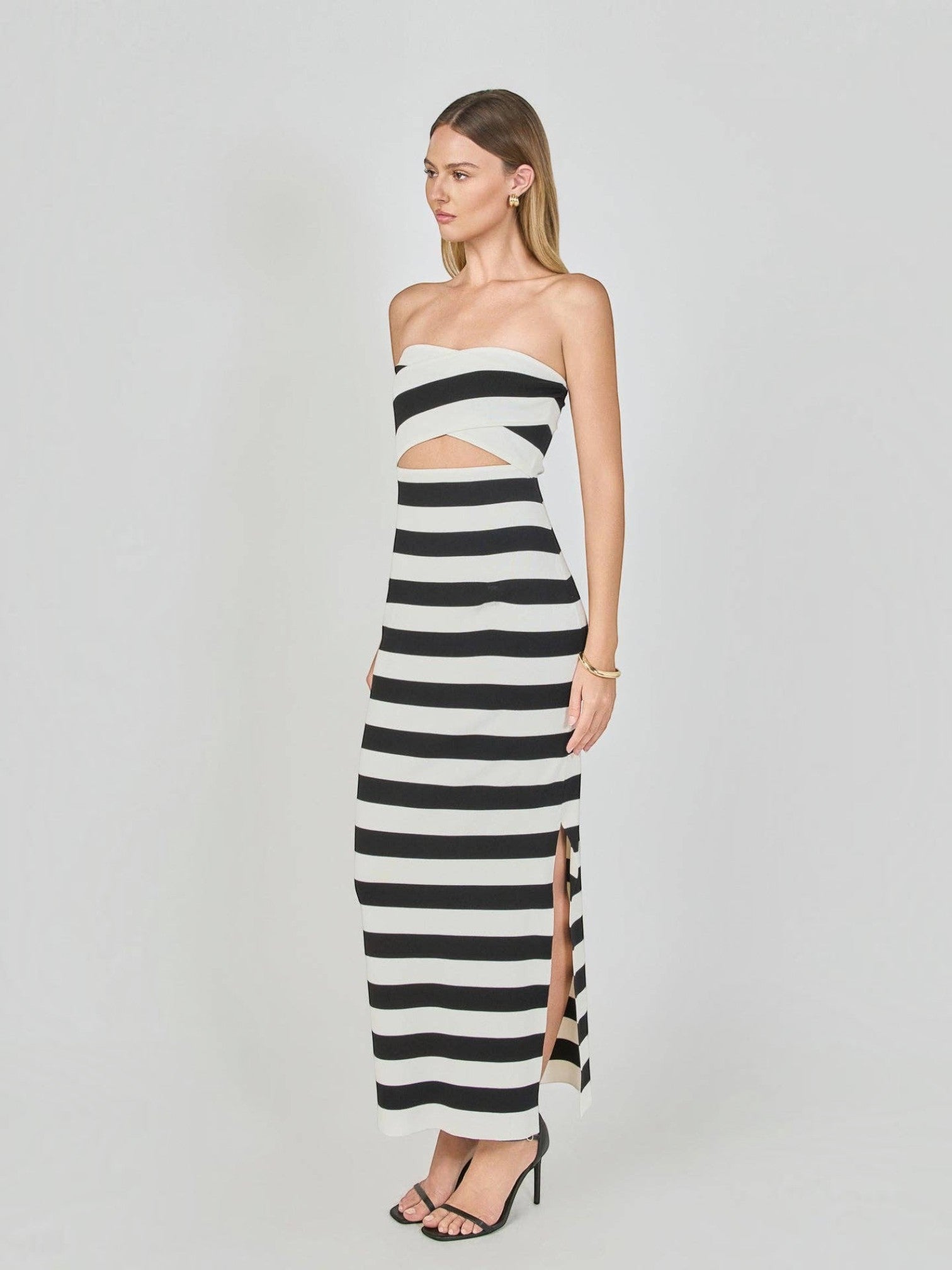 Monaco Stripe Cutout Maxi Dress