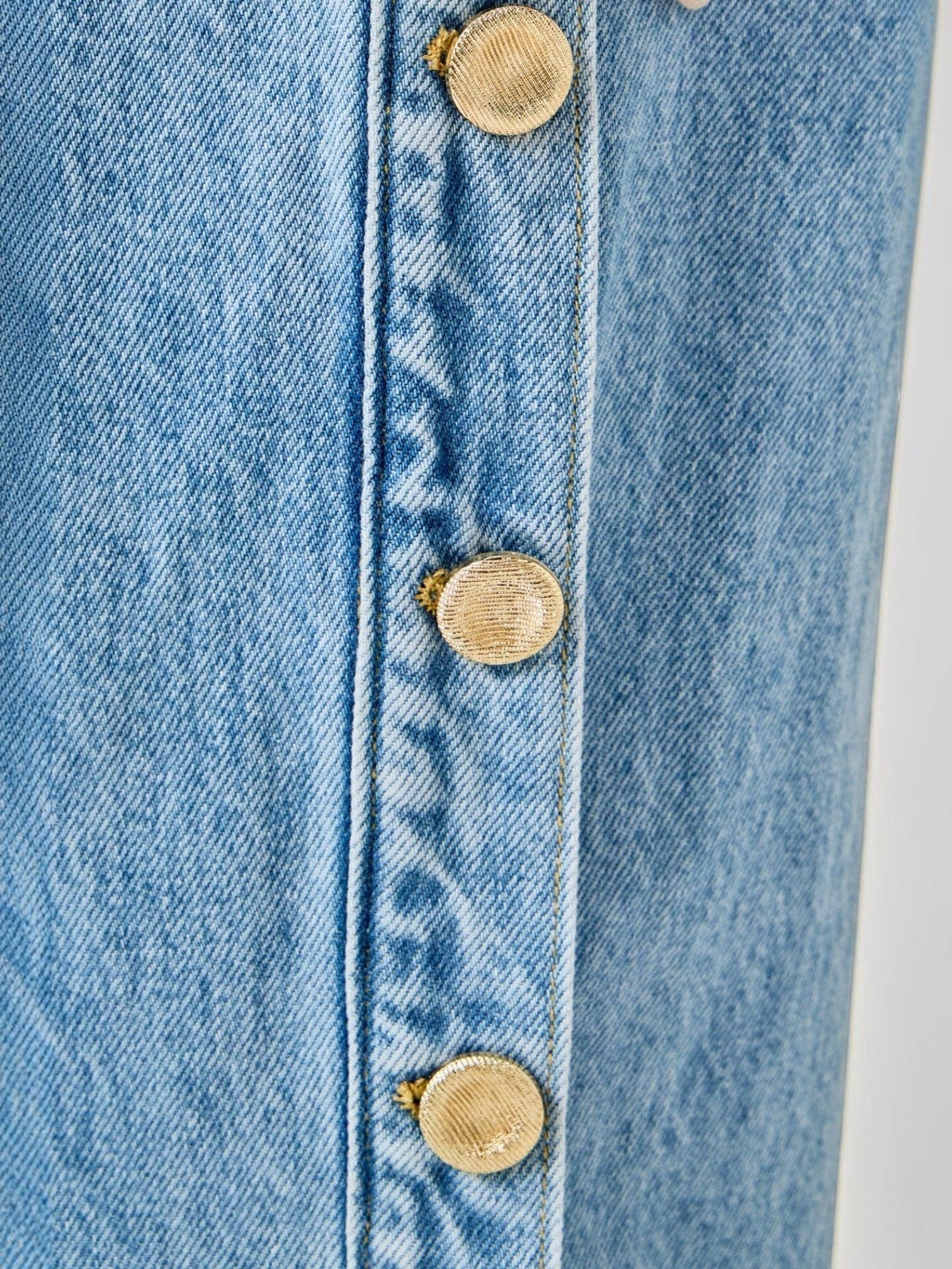 Mialur Boutique - The Monroe Button Jeans - Denim Color