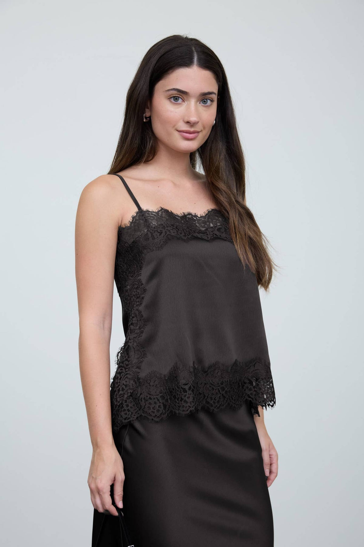 Satin Lace Trim Cami