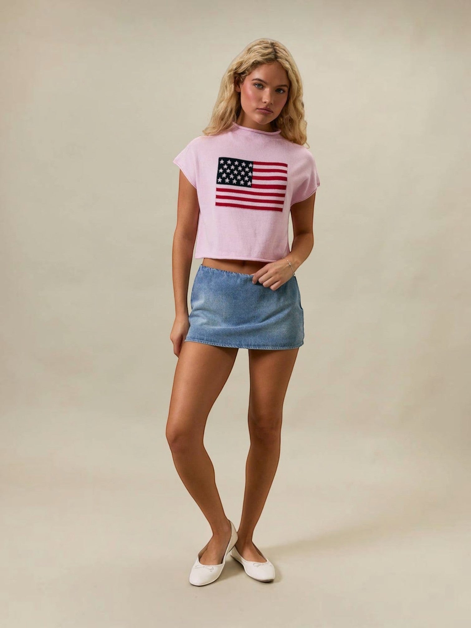 The USA Mock Neck Top