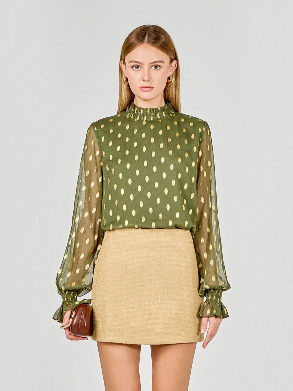 Polka Dot Chiffon Blouse