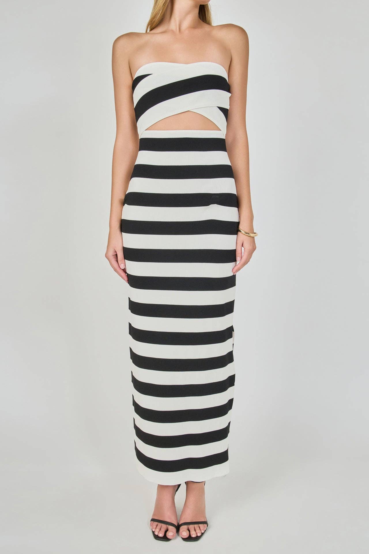 Monaco Stripe Cutout Maxi Dress