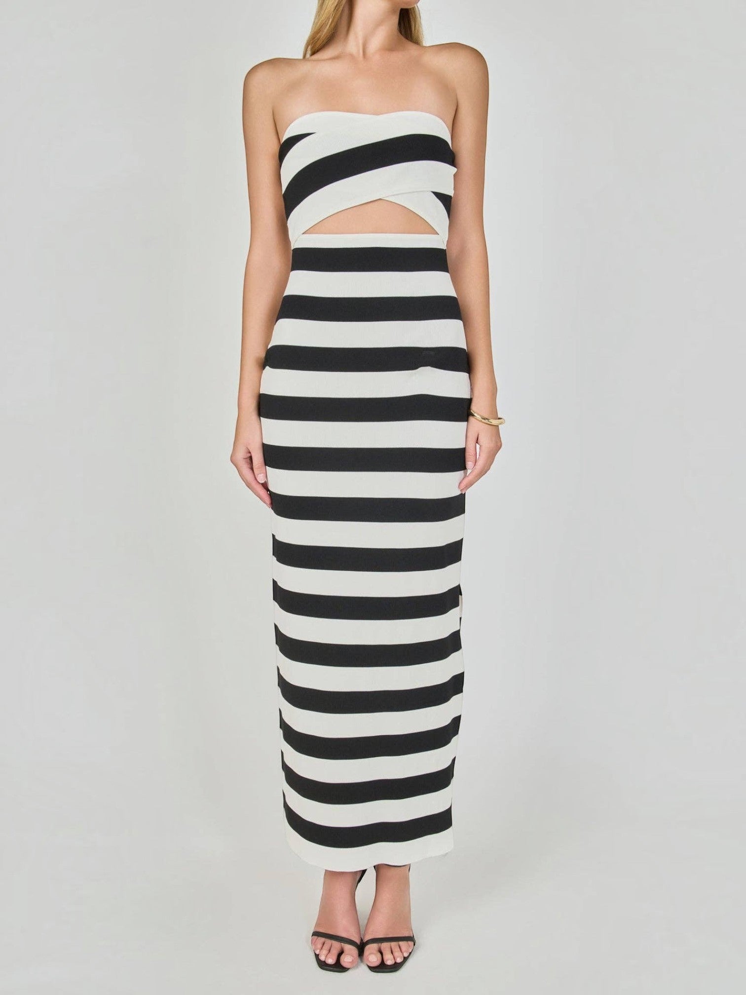 Monaco Stripe Cutout Maxi Dress