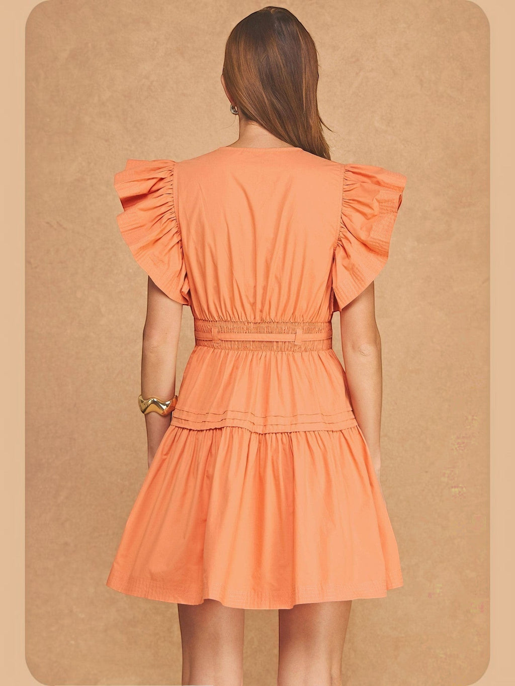 Mialur Boutique - Valencia Dress Cantaloupe Color
