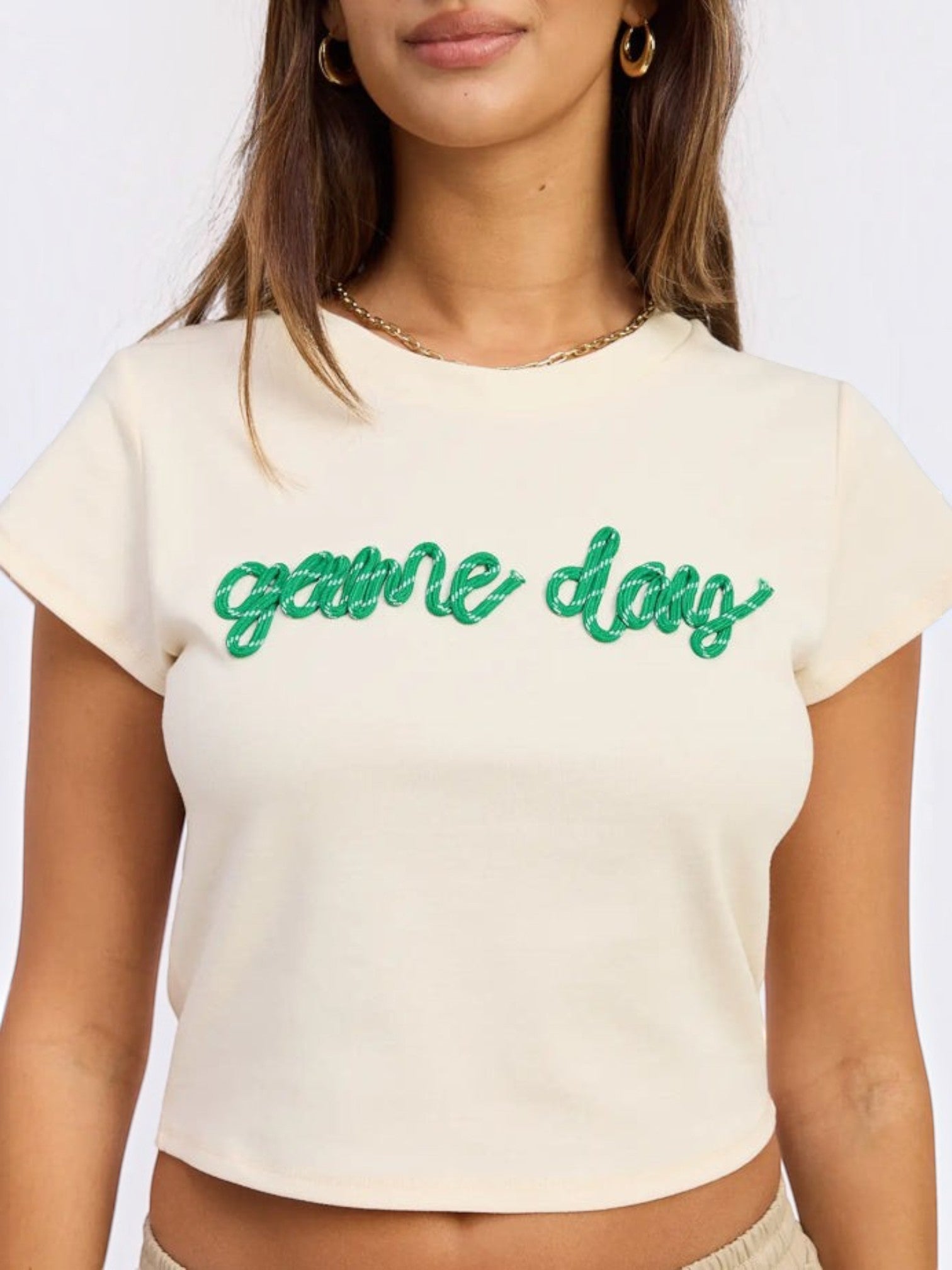 Mialur Boutique - Cream Game Day Baby Tee