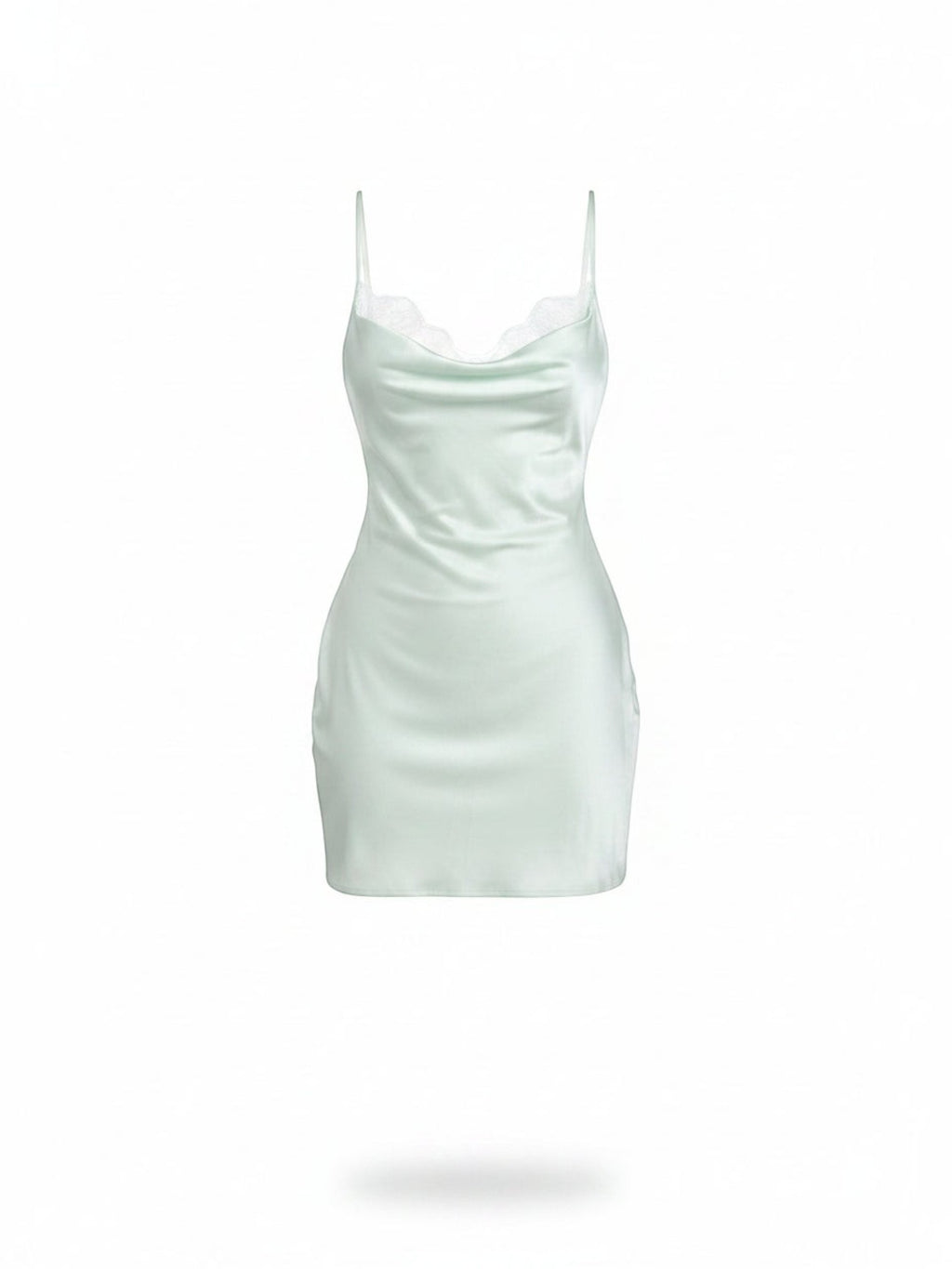 Mialur Boutique - Satin Lace Trim Slip Mini Dress