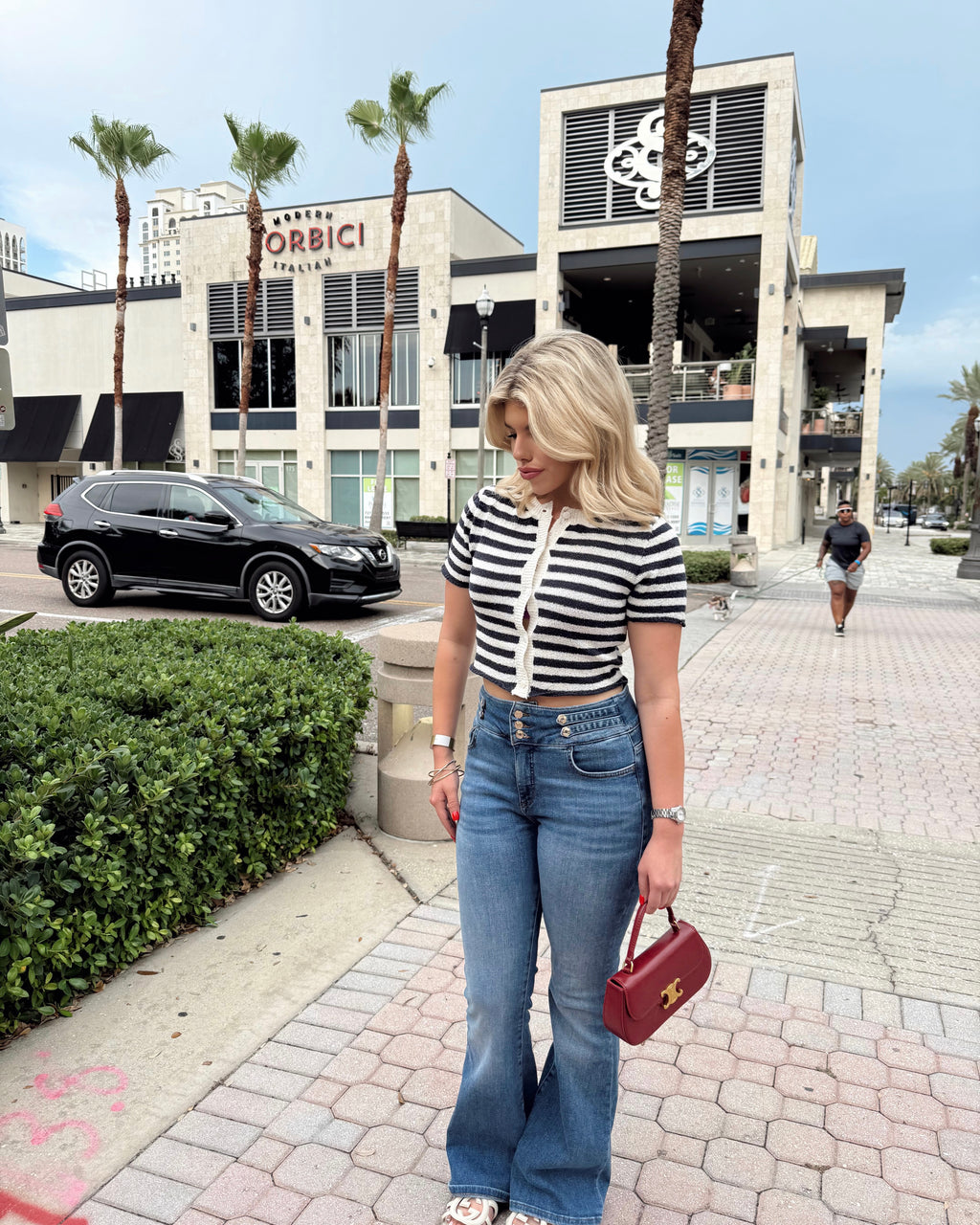 Navy coast Knit Top