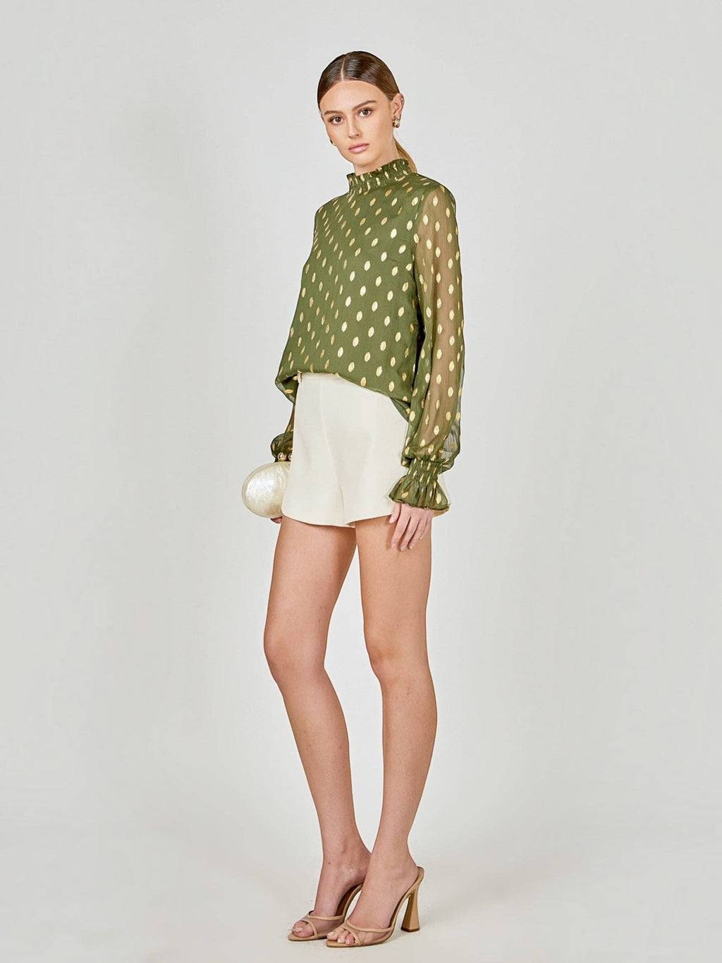 Polka Dot Chiffon Blouse