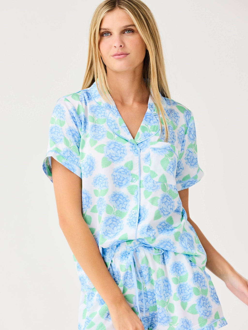 Mialur Boutique - Summerfair Blue - Women's Charlotte Satin Shorts Set