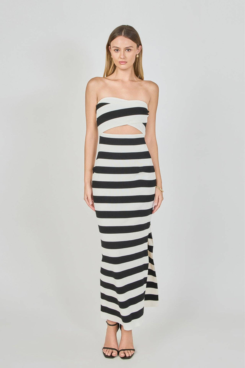 Monaco Stripe Cutout Maxi Dress