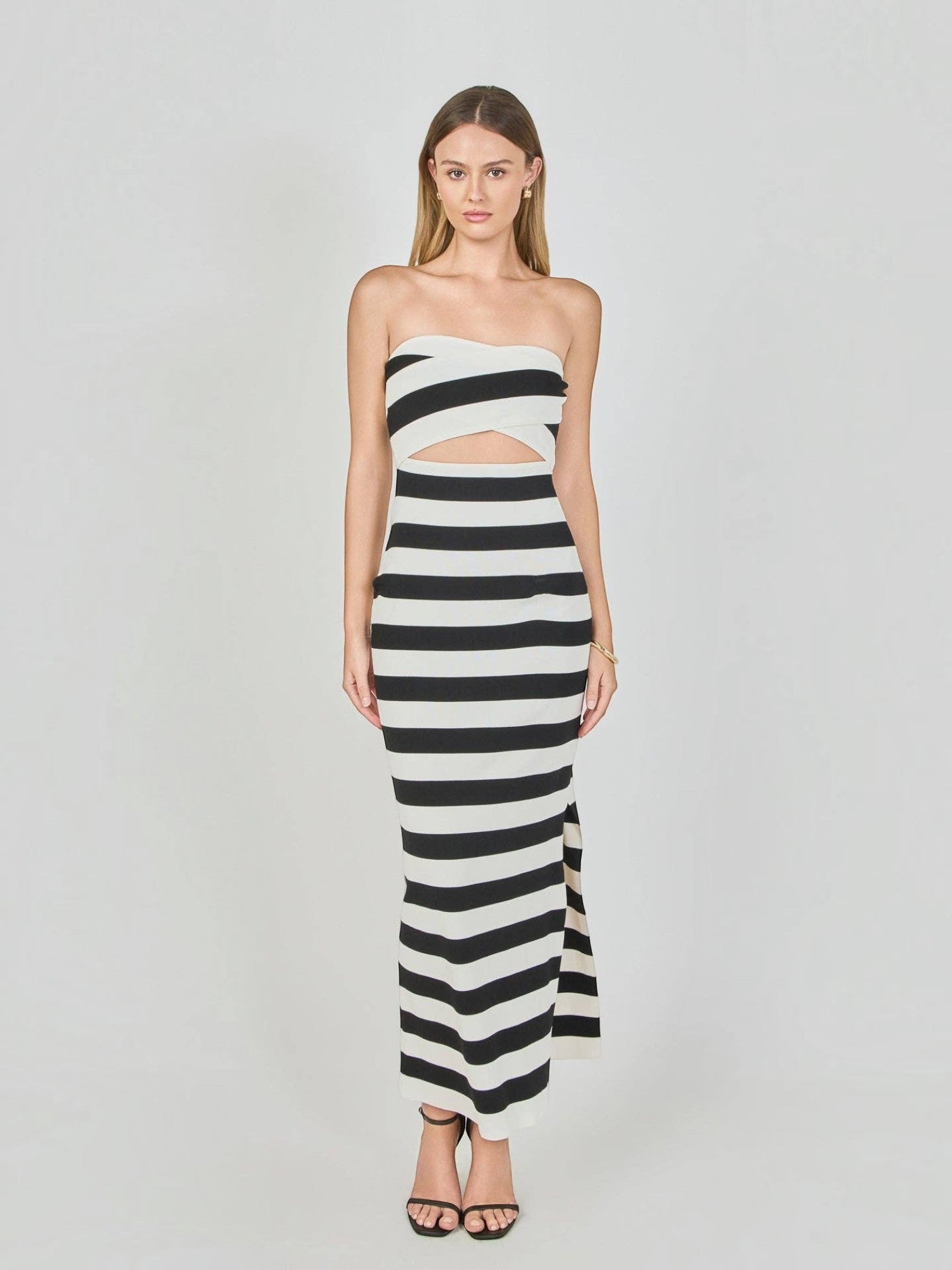 Monaco Stripe Cutout Maxi Dress