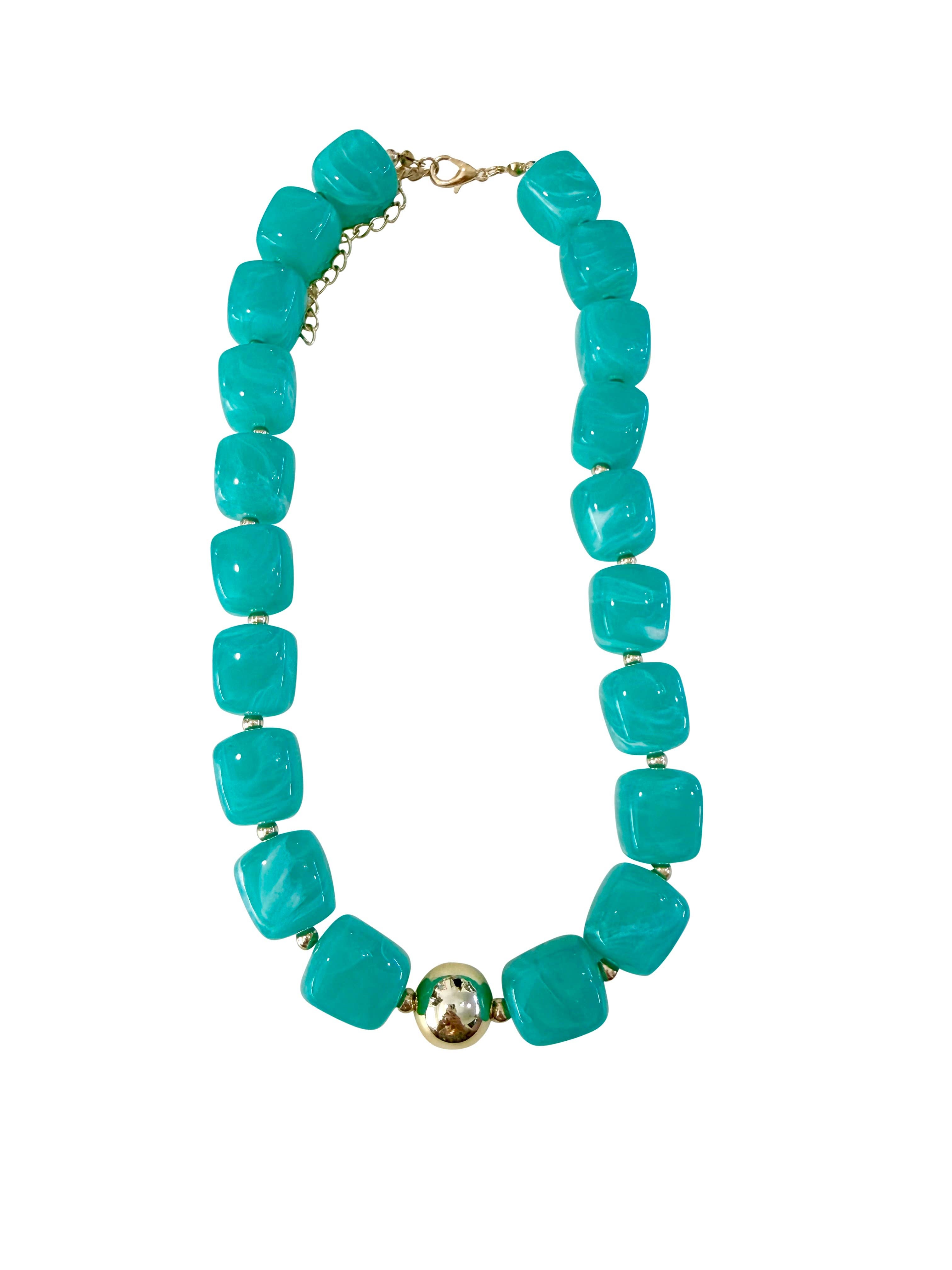 Chunky Turquoise Beaded Necklace