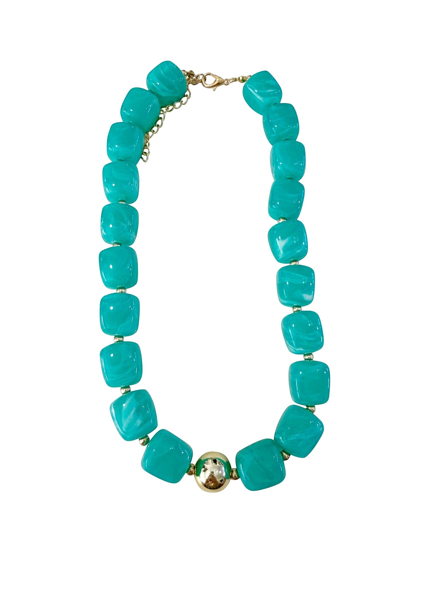 Chunky Turquoise Beaded Necklace