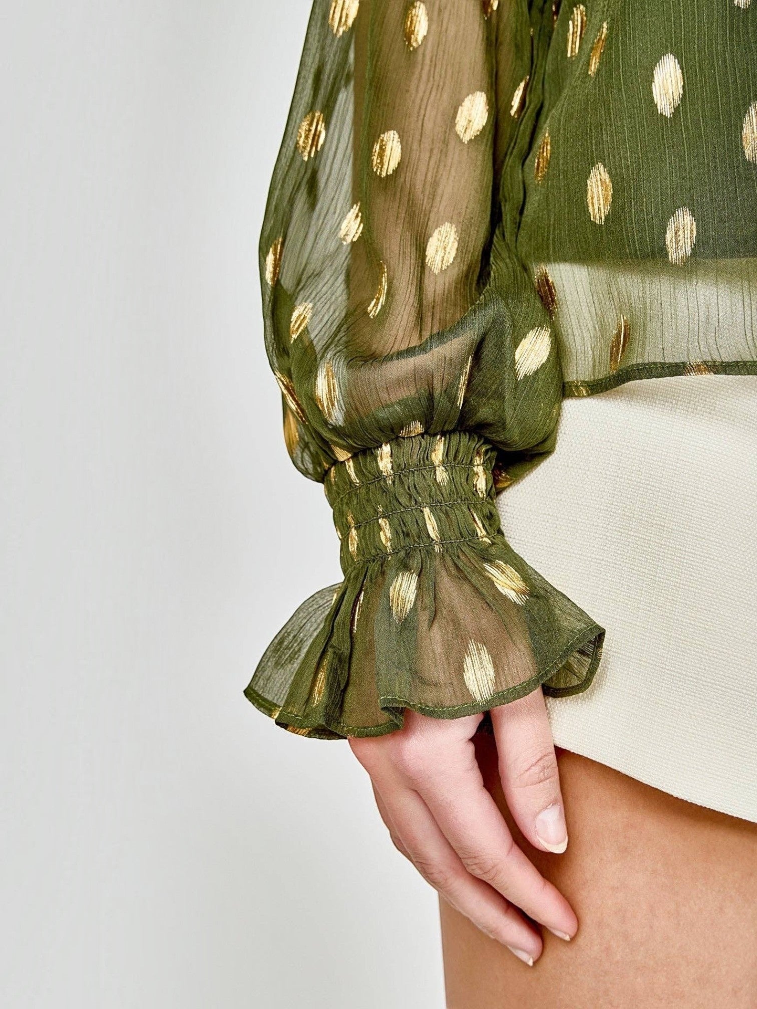 Polka Dot Chiffon Blouse