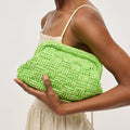 Lime Woven Clutch Bag