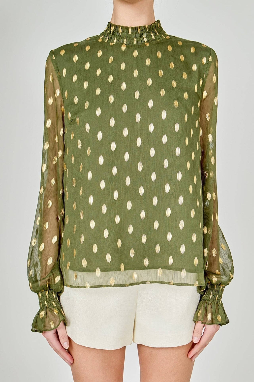 Polka Dot Chiffon Blouse