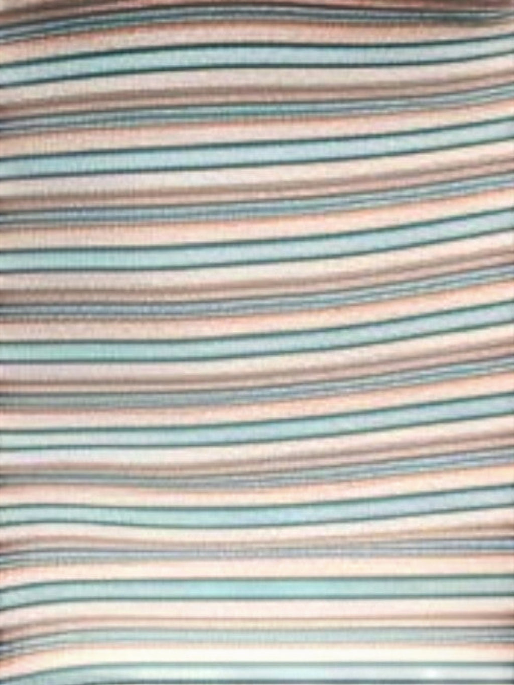 Mialur The Capri Mini Dress fabric close-up featuring soft ribbed texture with aqua and cream horizontal stripes