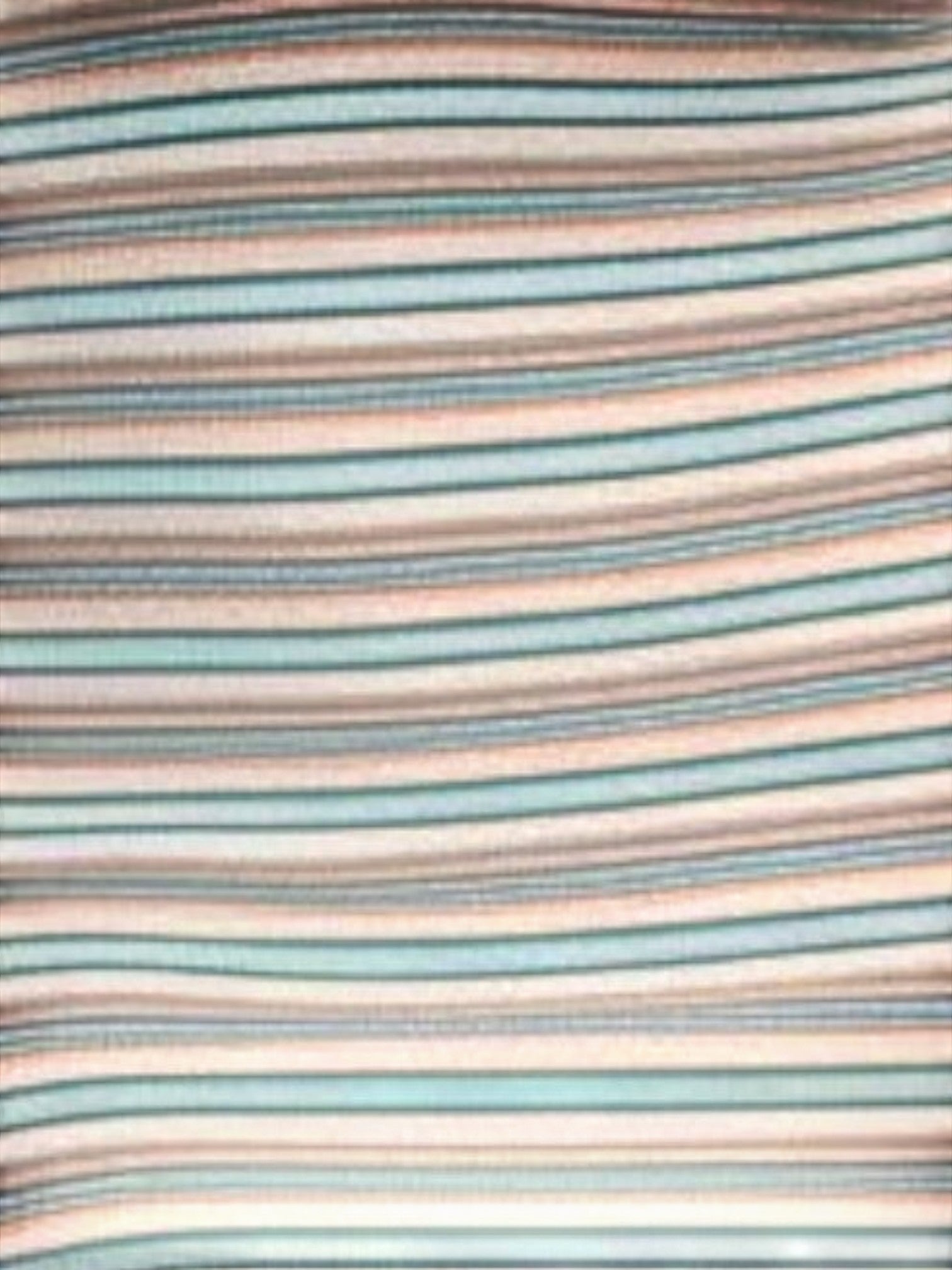 Mialur The Capri Mini Dress fabric close-up featuring soft ribbed texture with aqua and cream horizontal stripes