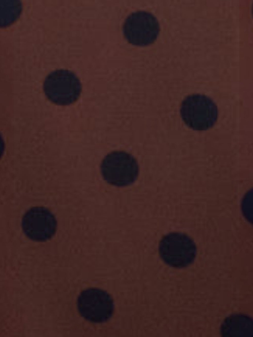 Mialur Cocoa Dot Lounge Set fabric featuring a chocolate brown base with black polka dots in 100% cotton