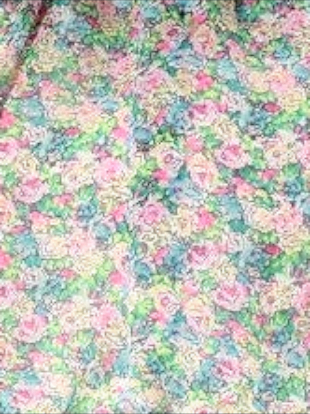 Mialur Fleur floral romper fabric featuring a romantic multi-colored botanical print on a lightweight material