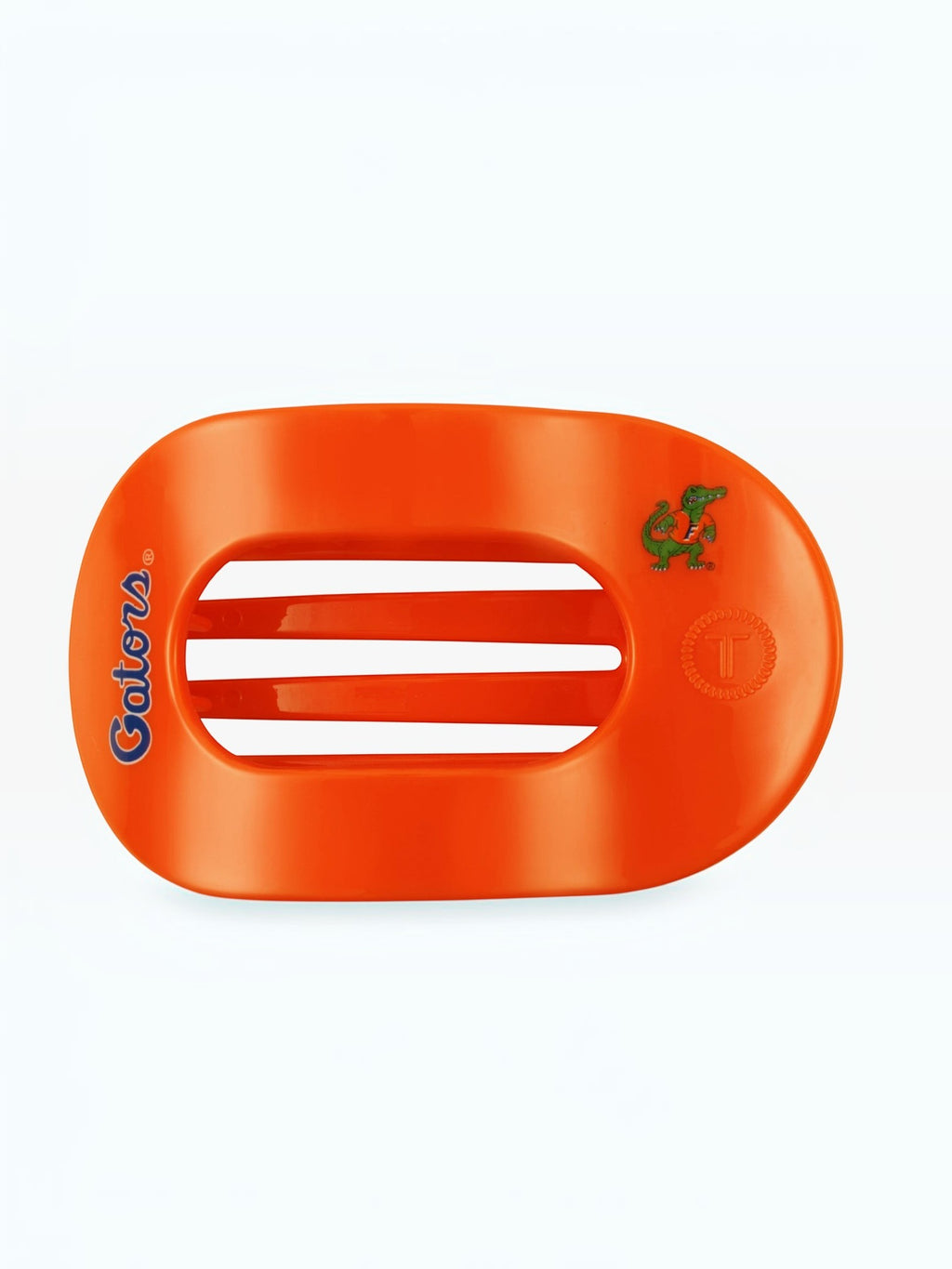 Mialur University of Florida Gators orange flat round hair clip with blue logo and durable bendable teeth