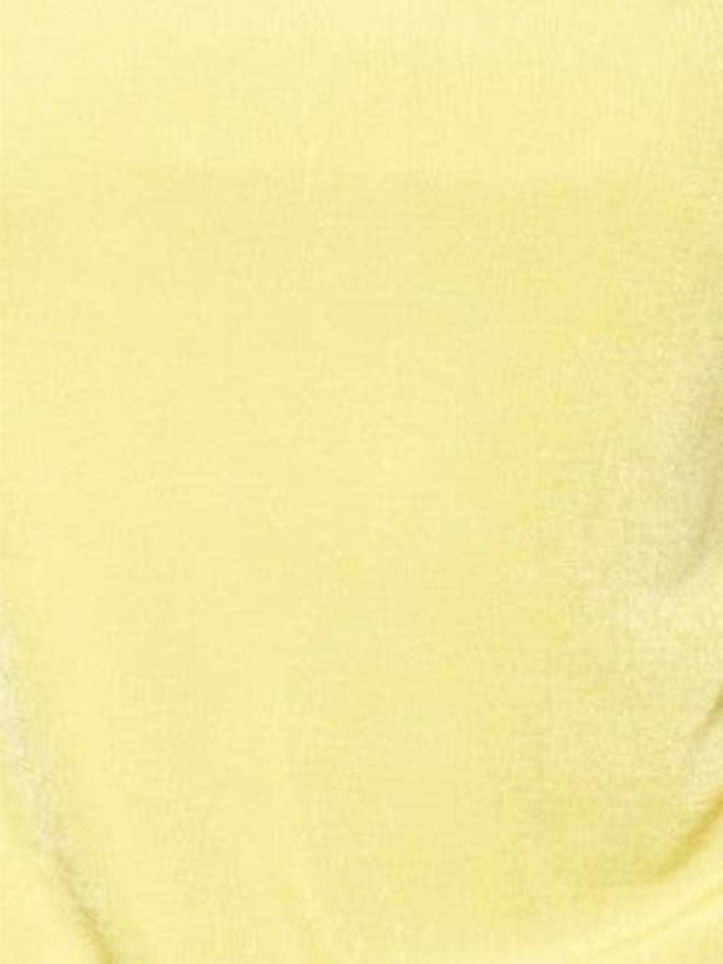 Close-up of the vibrant sunshine yellow fabric of the Mialur Golden Hour mini dress featuring a soft texture.