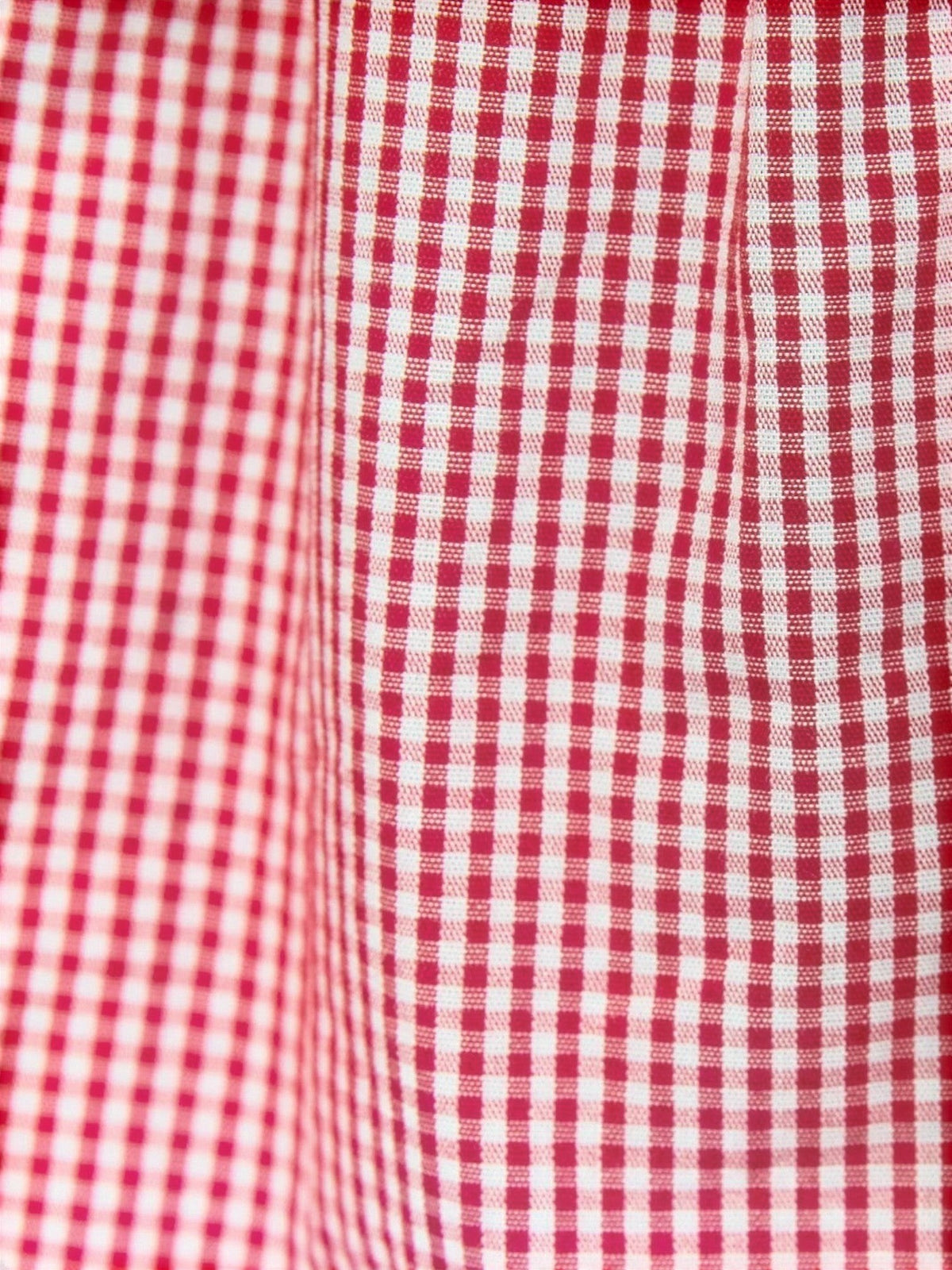 Mialur red and white micro gingham fabric texture with a classic checkered pattern for summer shorts