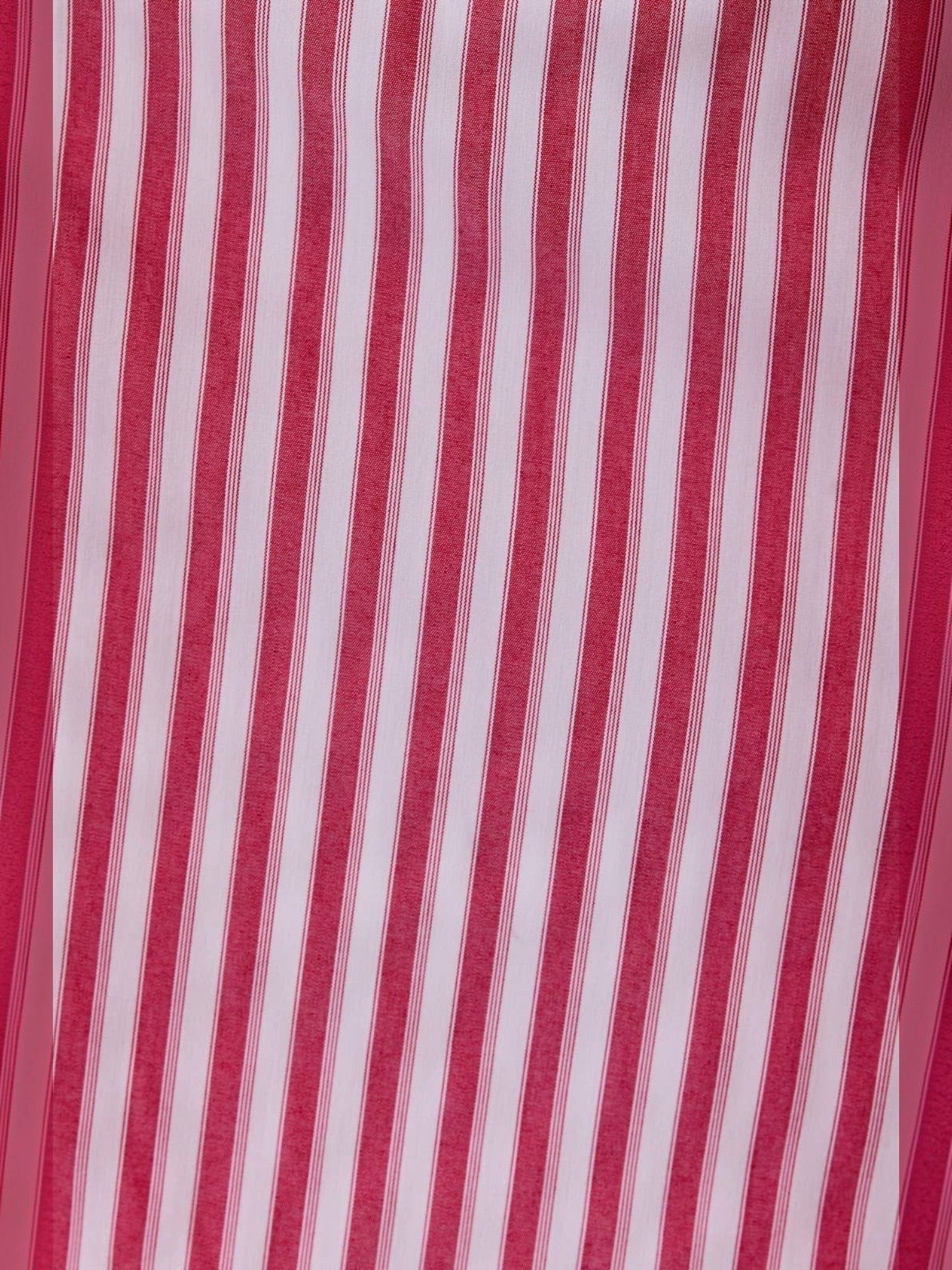 Close-up of the Mialur Americana Strapless Mini Dress featuring a classic red and white vertical stripe pattern.