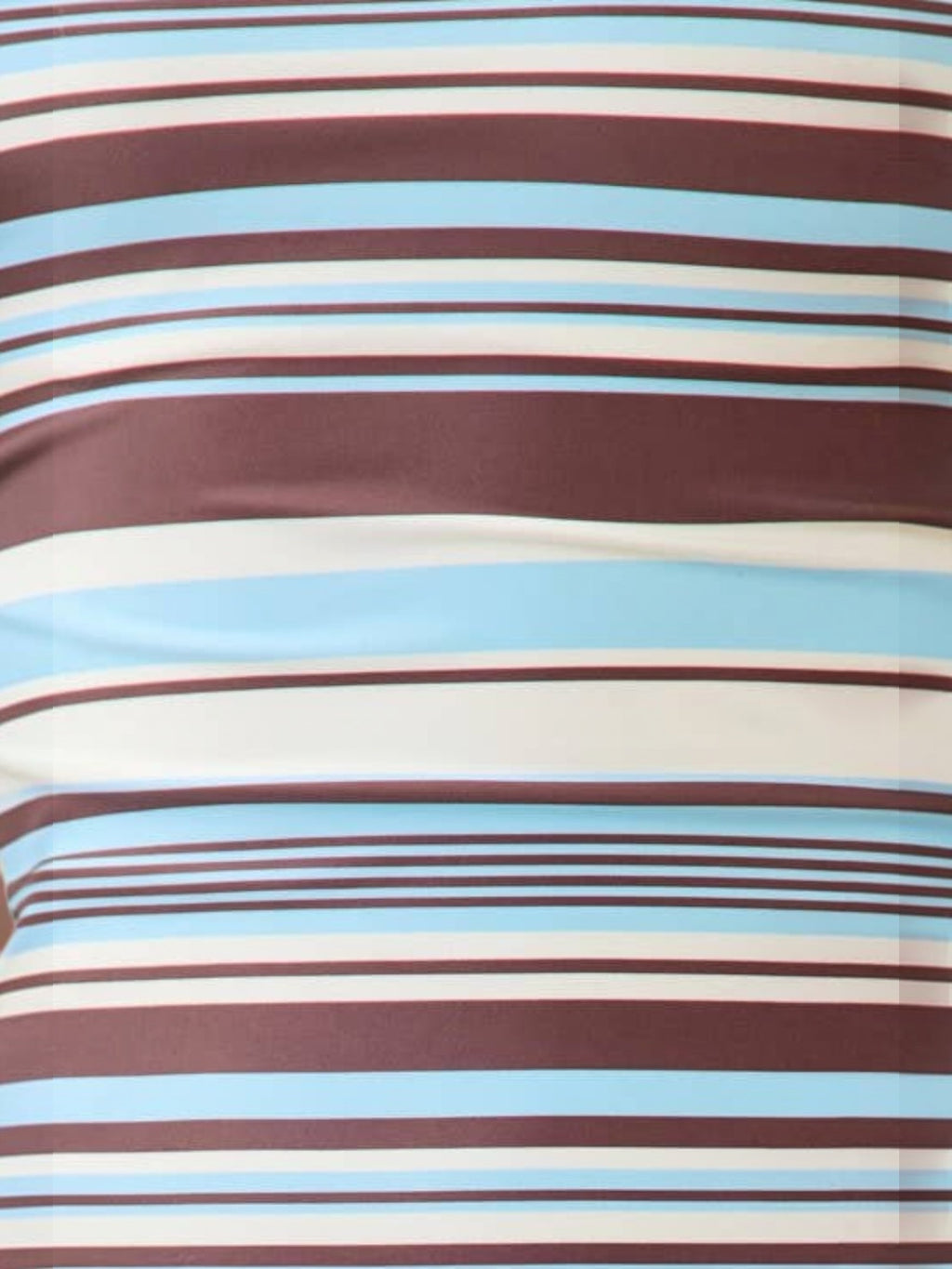 Mialur striped athleisure dress fabric featuring horizontal blue, brown, and cream lines in a mixed pattern