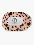 Mialur TELETIES blonde tortoise medium flat round hair clip in brown and beige with a comfortable, durable design.