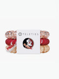 Mialur TELETIES Go Noles! large hair ties in garnet and gold with Florida State University branding