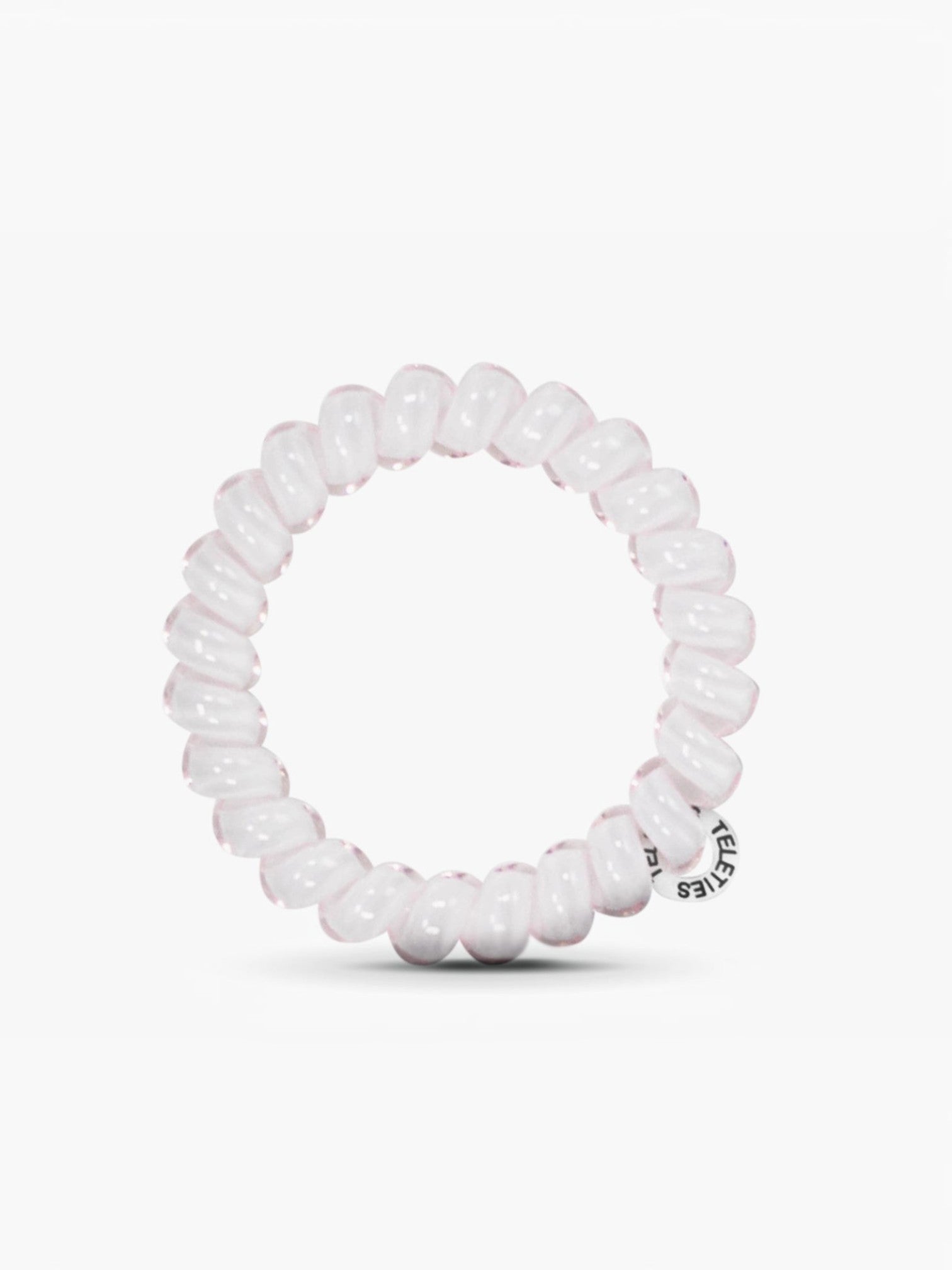 Mialur TELETIES large spiral hair tie in rose water pink, a strong grip, no-rip accessory for all hair types.