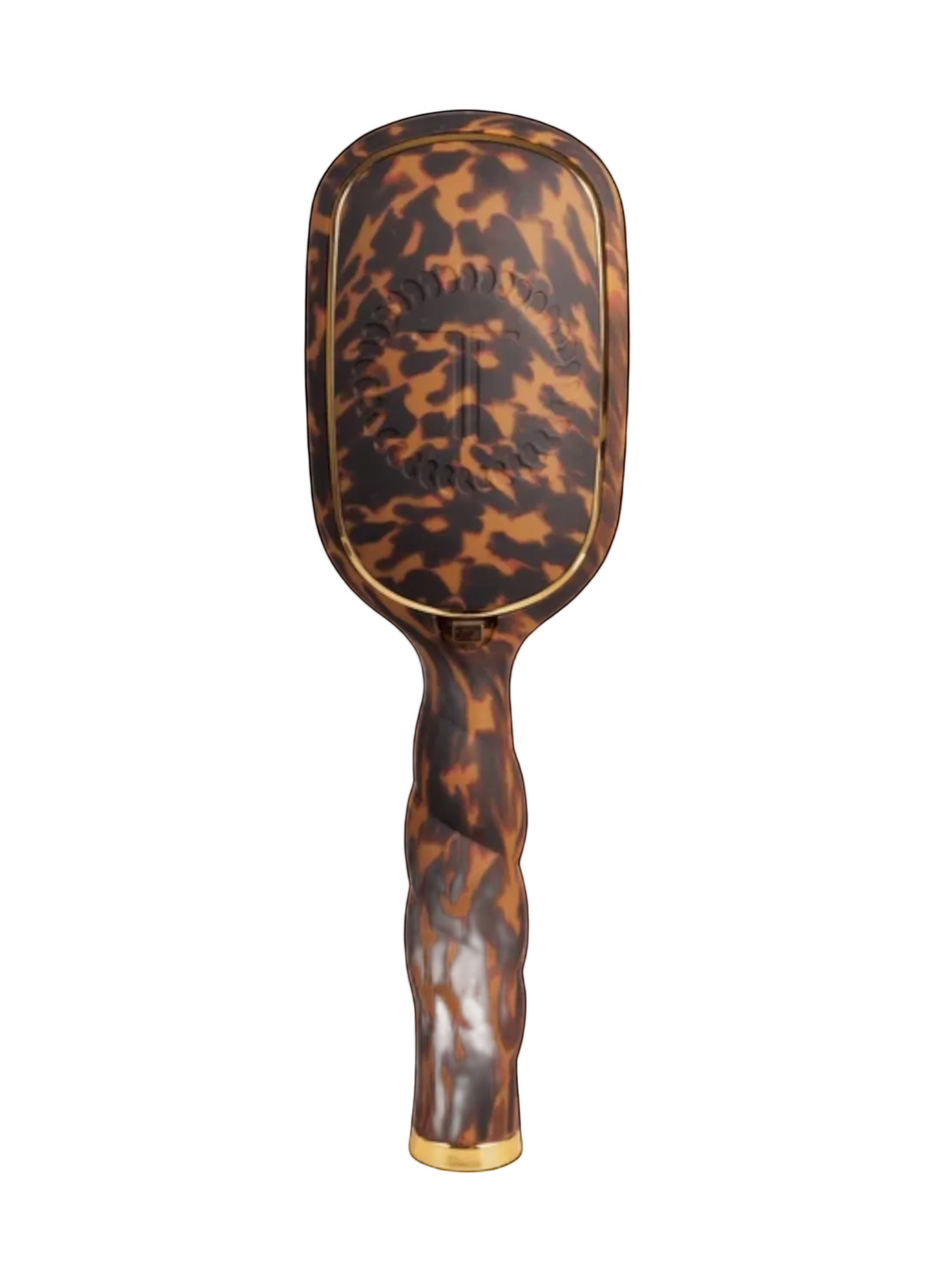Mialur TELETIES tortoise shell detangler hair brush for fine hair with a coil-inspired grip and gold accents
