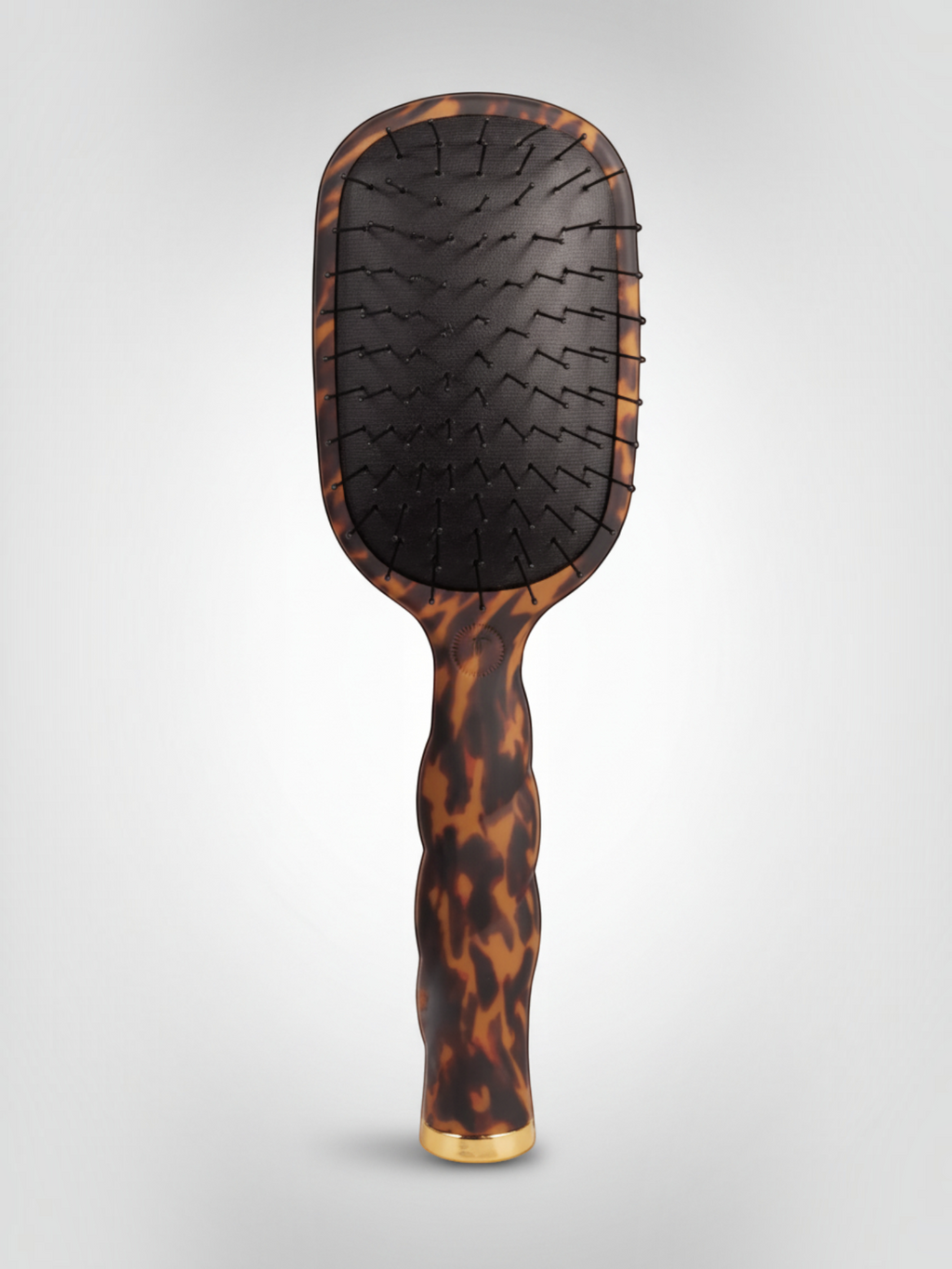 Mialur TELETIES detangler hair brush for fine hair in a tortoise pattern with a coil-inspired grip.