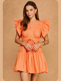 Mialur Boutique - Valencia Dress Cantaloupe Color