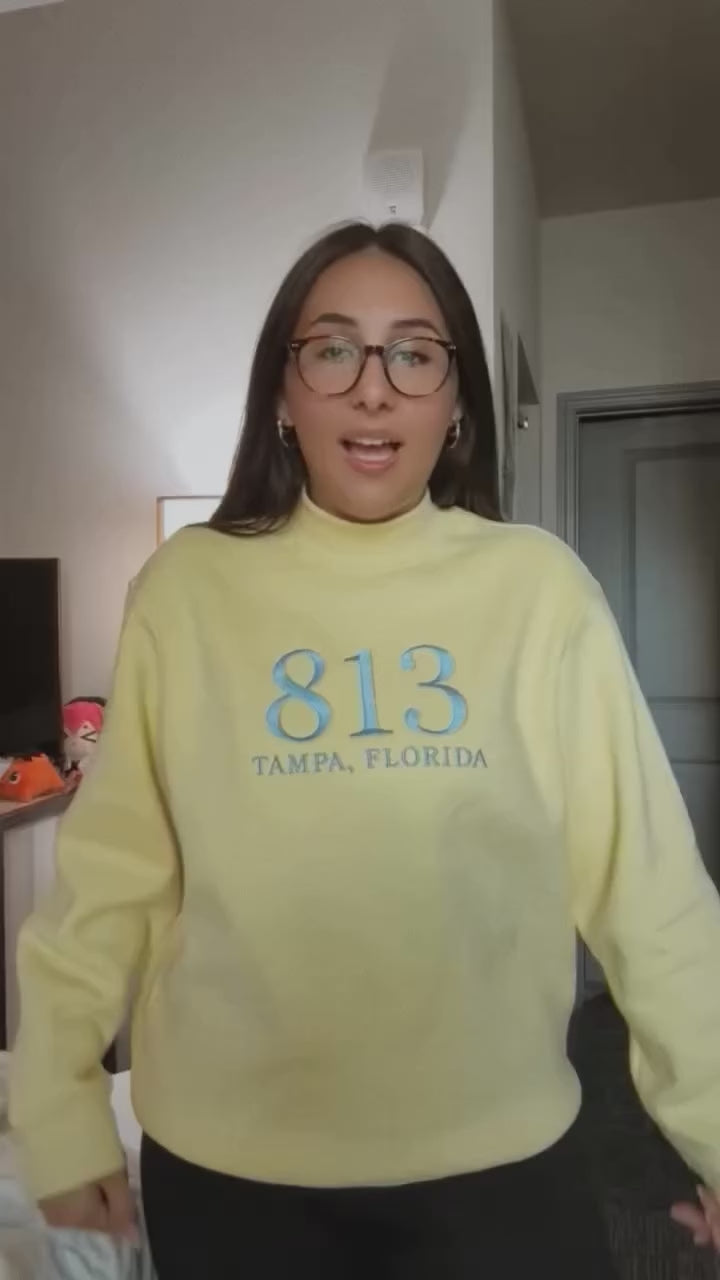 813 Yellow Tampa Florida Mock Neck